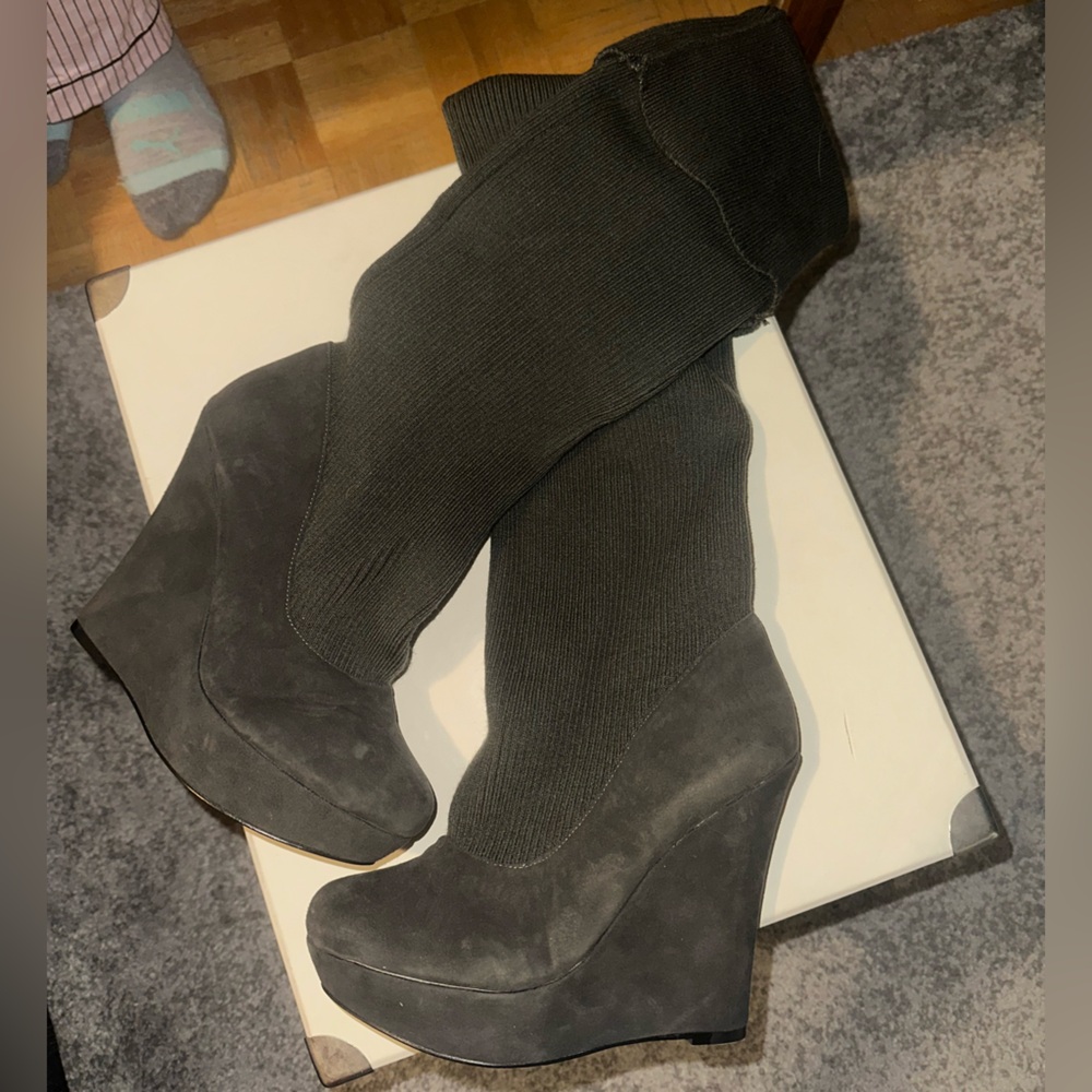 Charcoal Wedge Boots for Women